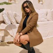Blazer M757 Tela Paño Texturizado Color Camel
