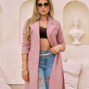 Gaban M756 Tela gamuza licrada acanalada color rosado