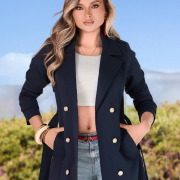 Gabán M783 Tela Gabardina Color Azul Navy