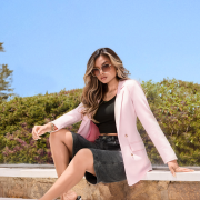 Blazer M787 Tela Paño Licrado Color Palo de Rosa